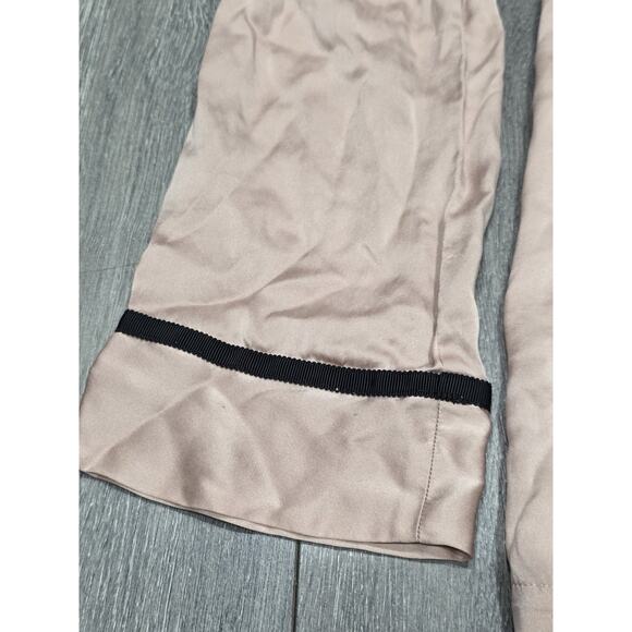 Journelle Women's 100% Silk Pajama shirt long sleeve pink Top Size M A003594 - Picture 3 of 11